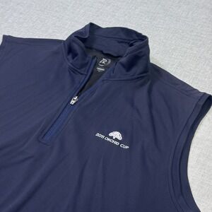 Zero Restriction 1/4 Zip Golf Vest Mens XL Blue Sleeveless Mock Neck Performance